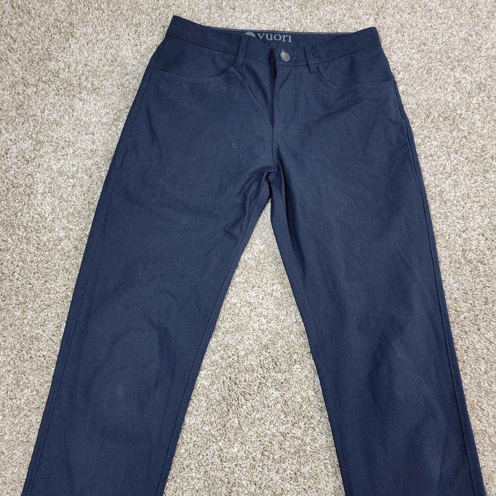 Vuori Meta Pant Athletic Slim Fit Mens 28 Navy Stretch Chino Pants - Picture 2 of 6